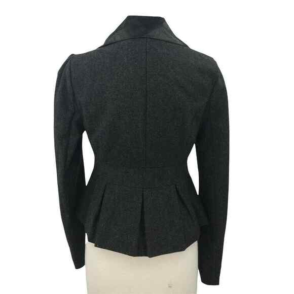 BKE Blazer Jacket Womens Medium Black Wool Blend Tuxedo Embellished Ladies - Picture 3 of 11